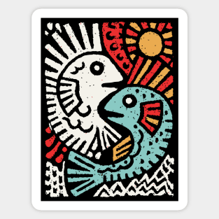 Pisces Sun God | Astrological Sun and Fish Sticker